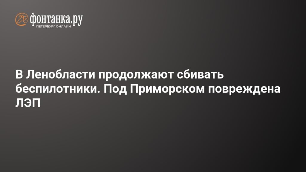Атаки беспилотников на Ленобласть: повреждена ЛЭП и ограничения в Пулково