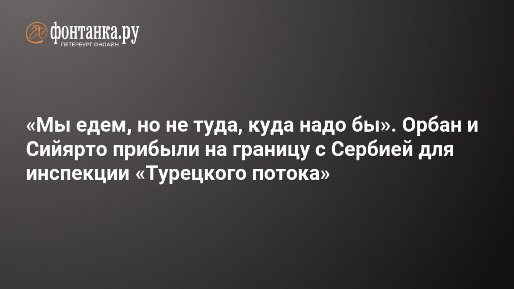 Орбан и Сийярто прибыли на границу с Сербией из-за угрозы «Турецкому потоку»