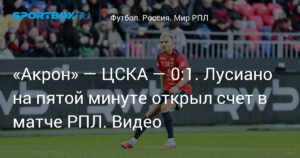 ЦСКА обыгрывает «Акрон» 1:0 благодаря голу Лусиано